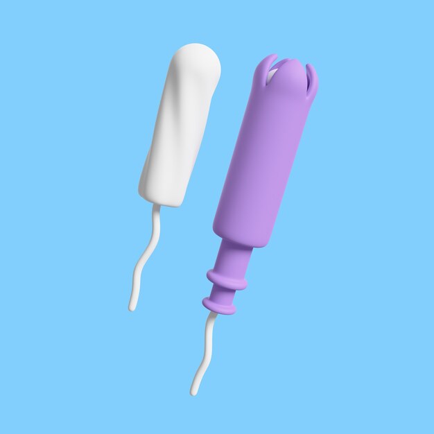 icône 3d pour l'éducation sexuelle avec des tampons