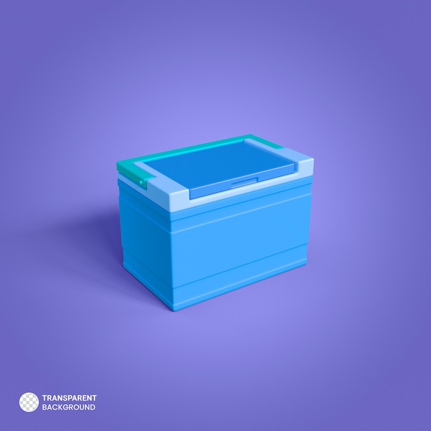 PSD gratuit icône de boîte à glace en plastique rendu 3d isolé illustration