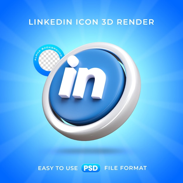 PSD gratuit l'icône du logo de linkedin est une illustration 3d isolée.