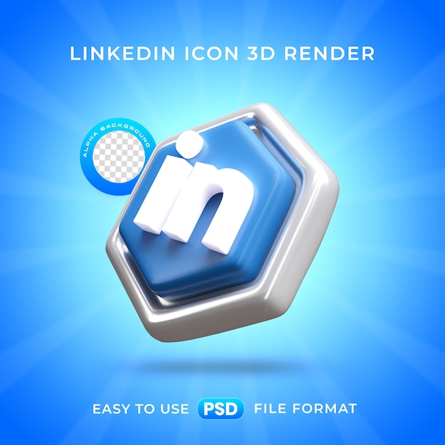 PSD gratuit l'icône du logo de linkedin est une illustration 3d isolée.