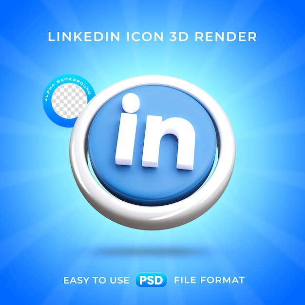 PSD gratuit l'icône du logo de linkedin est une illustration 3d isolée.