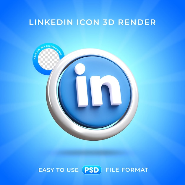 PSD gratuit l'icône du logo de linkedin est une illustration 3d isolée.