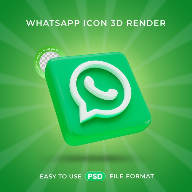 PSD gratuit l'icône du logo de whatsapp isolée dans une illustration 3d