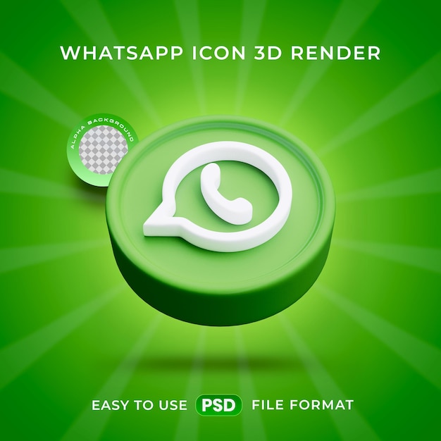 PSD gratuit l'icône du logo de whatsapp isolée dans une illustration 3d