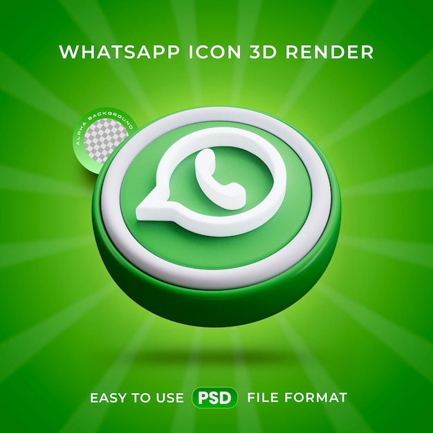 PSD gratuit l'icône du logo de whatsapp isolée dans une illustration 3d