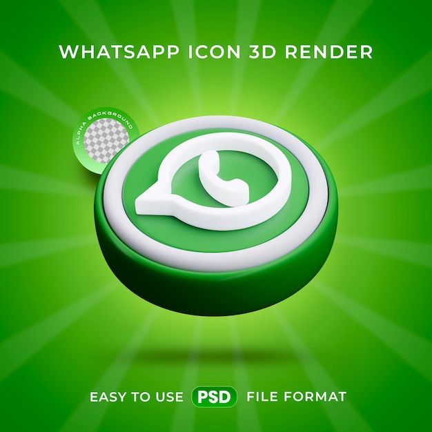 PSD gratuit l'icône du logo de whatsapp isolée dans une illustration 3d