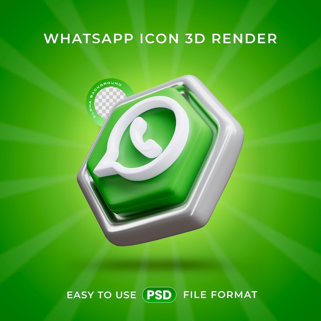 PSD gratuit l'icône du logo de whatsapp isolée dans une illustration 3d