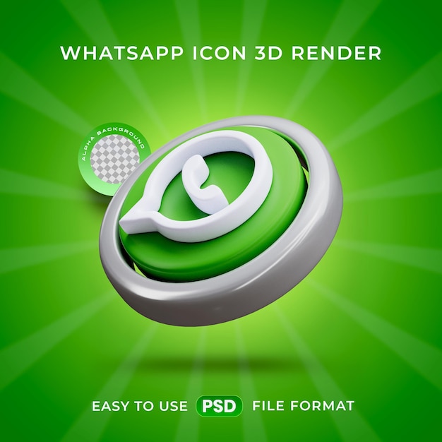 PSD gratuit l'icône du logo de whatsapp isolée dans une illustration 3d