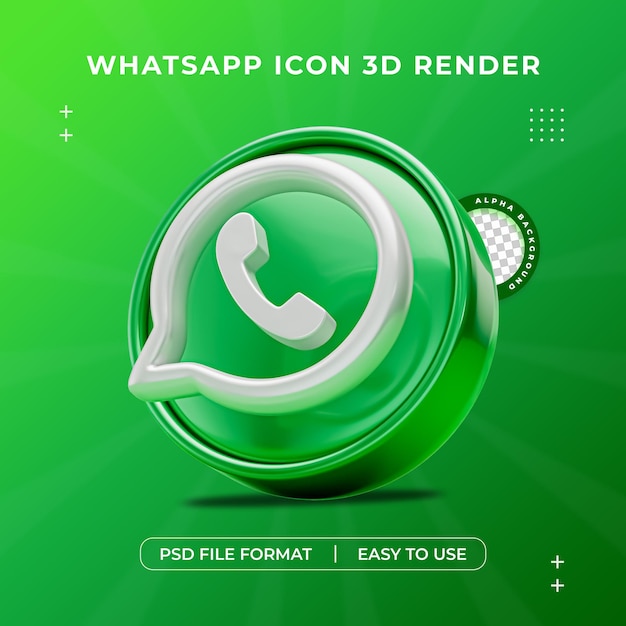 PSD gratuit l'icône du logo de whatsapp isolée dans une illustration 3d