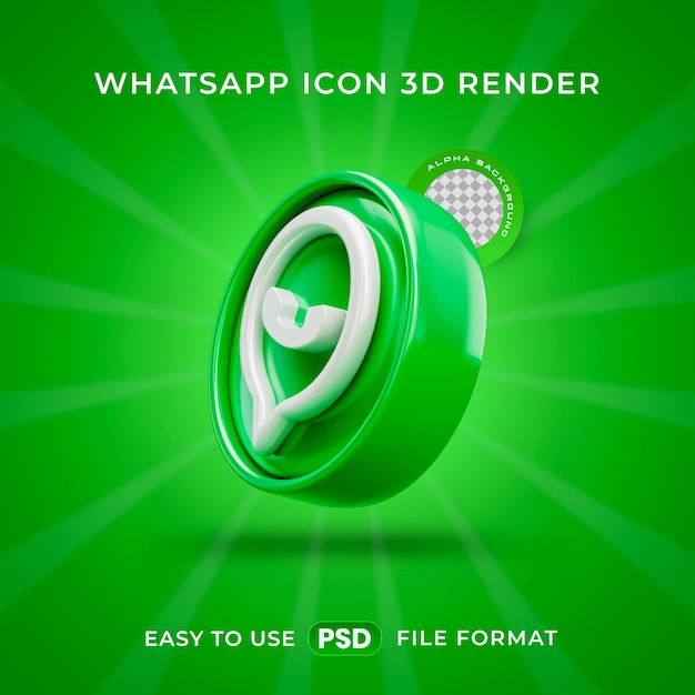 PSD gratuit l'icône du logo de whatsapp isolée dans une illustration 3d