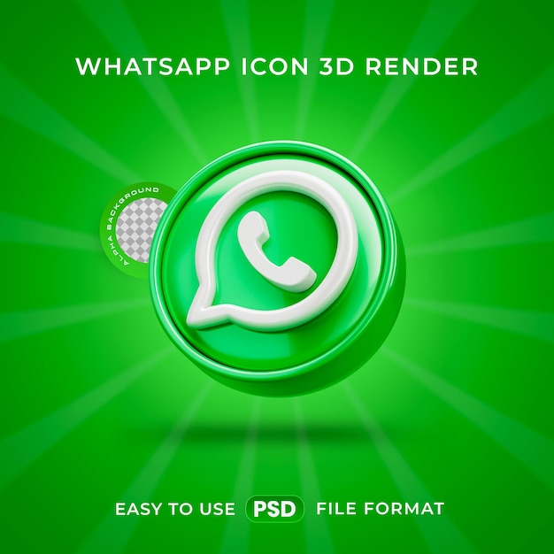 PSD gratuit l'icône du logo de whatsapp isolée dans une illustration 3d