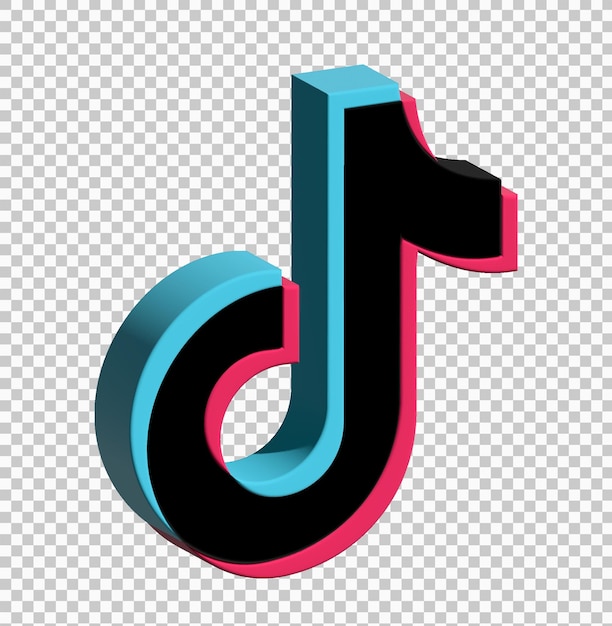 PSD gratuit icône tiktok réaliste 3d