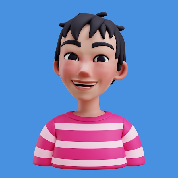 PSD gratuit illustration 3d avec un avatar en ligne