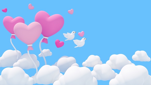 PSD gratuit illustration 3d pour la célébration de la saint valentin