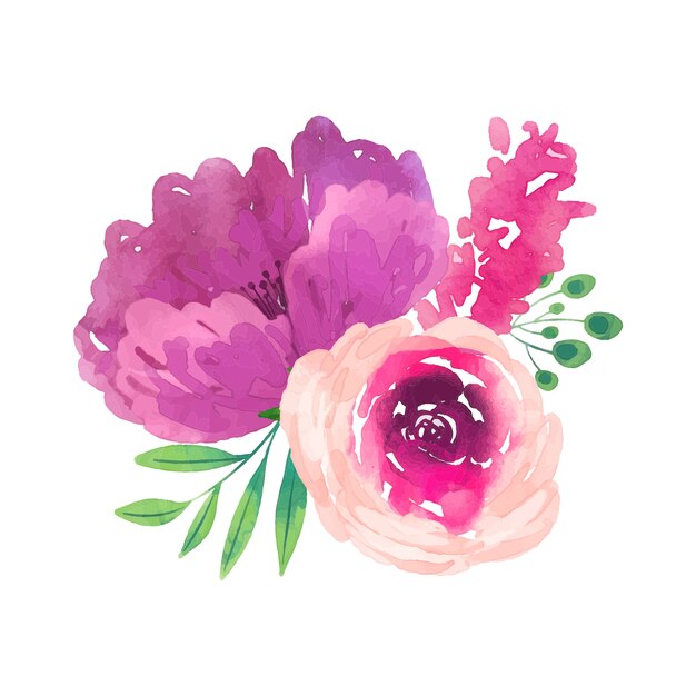 Illustration de fleurs à l'aquarelle