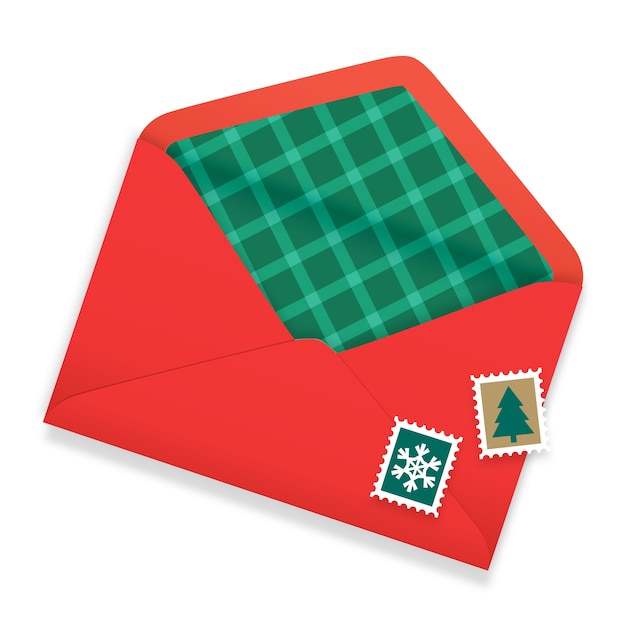 PSD gratuit illustration d'une lettre pour le père noël