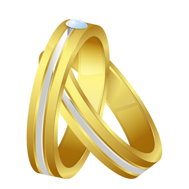 PSD gratuit illustration réaliste d'une bague de mariage isolée