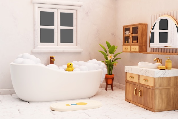 PSD gratuit illustration de salle de bain en 3d