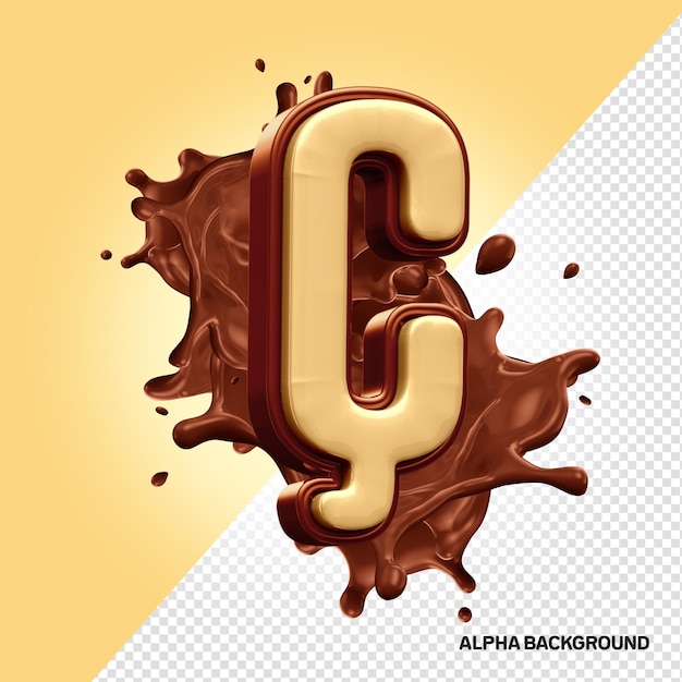 PSD gratuit la lettre c de l'alphabet du chocolat 3d