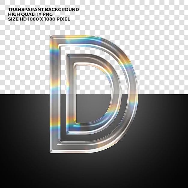 PSD gratuit lettre de l'alphabet prismatique transparent psd