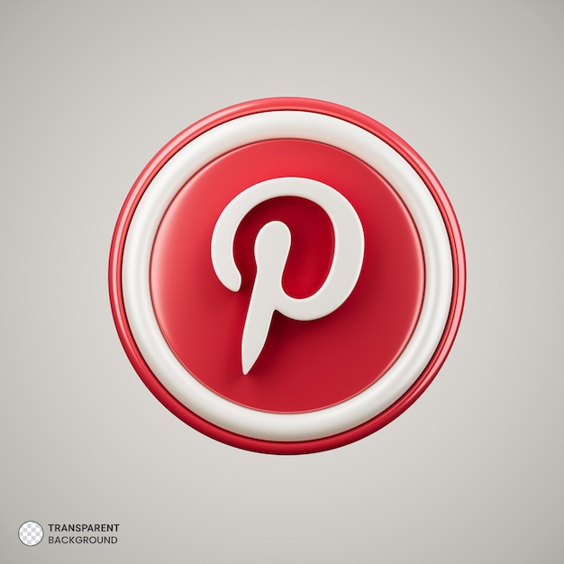 PSD gratuit logo pinterest icône de médias sociaux 3d isolé