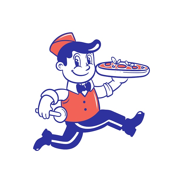 PSD gratuit le logo d'une pizzeria à l'époque.