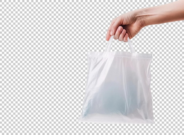 PSD gratuit main tenant un sac en plastique recyclé