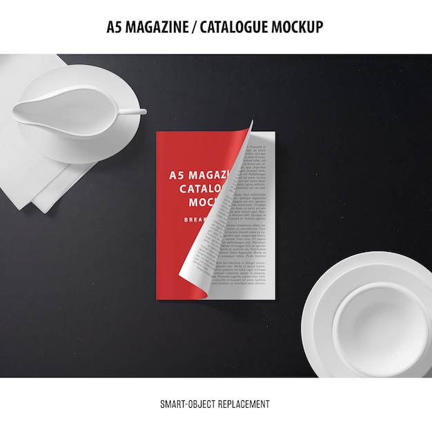 PSD gratuit maquette du catalogue de couvertures de magazine a5