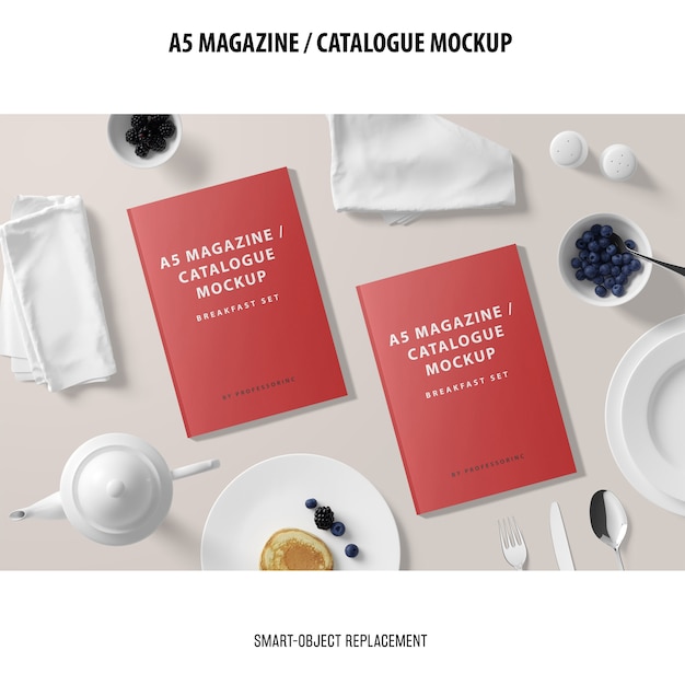 PSD gratuit maquette du catalogue du magazine a5