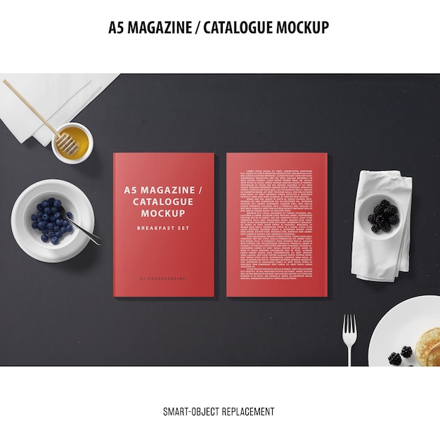 PSD gratuit maquette du catalogue du magazine a5