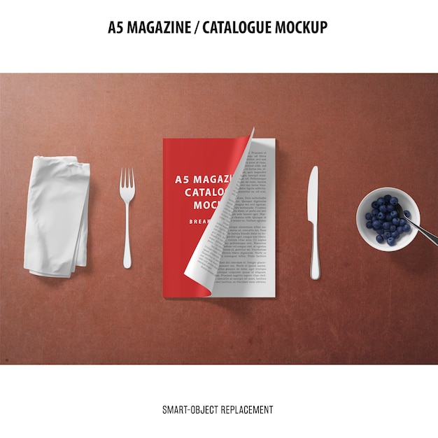 PSD gratuit maquette du catalogue du magazine a5