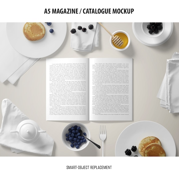 PSD gratuit maquette du catalogue du magazine a5