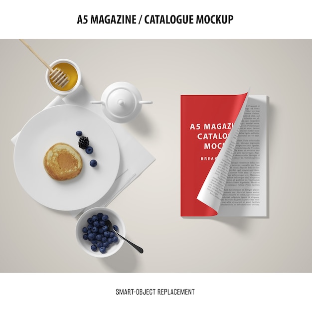 PSD gratuit maquette du catalogue du magazine a5