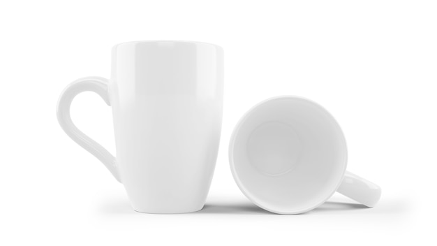 PSD gratuit maquette de tasse en céramique blanche isolée