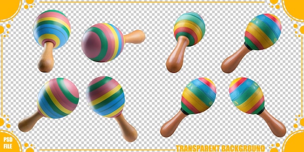 PSD gratuit des maracas en bois colorés pour les enfants