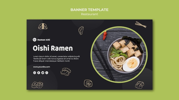 PSD gratuit meilleur modèle de bannière de restaurant ramen