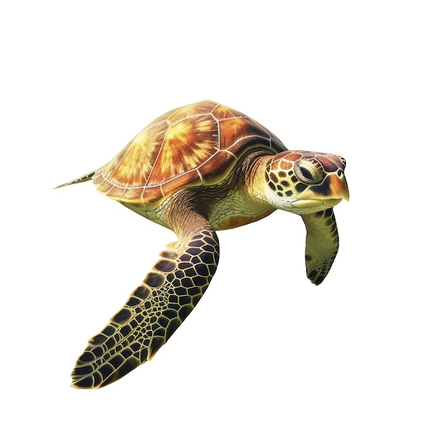 PSD gratuit une merveilleuse tortue qui nage.