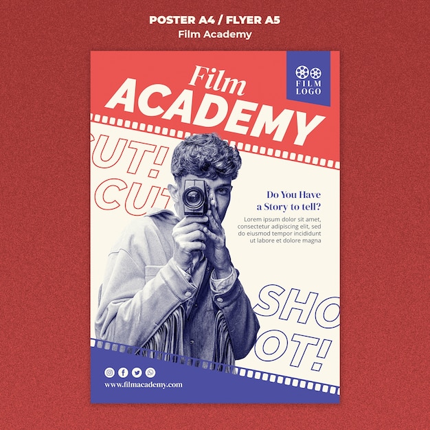 PSD gratuit modèle d'affiche de l'académie de cinéma