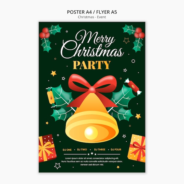 PSD gratuit modèle d'affiche de célébration de noël