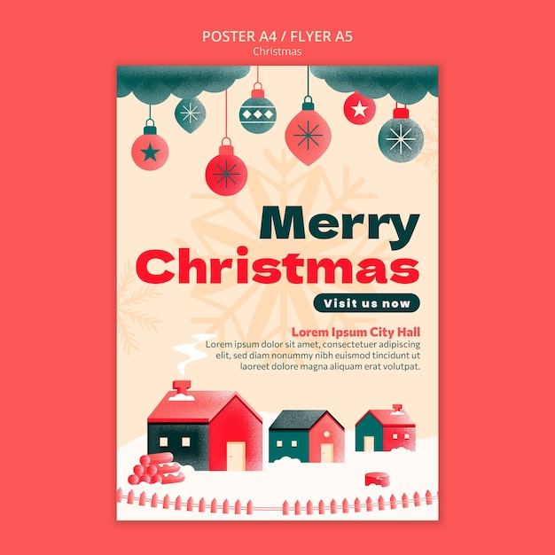 PSD gratuit modèle d'affiche de célébration de noël