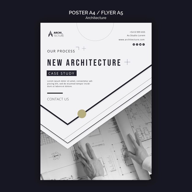 Modèle d'affiche de concept d'architecture