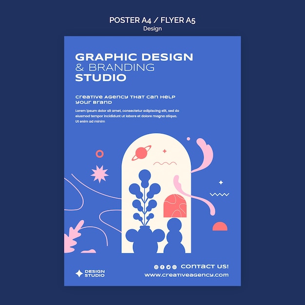 PSD gratuit modèle d'affiche de conception graphique