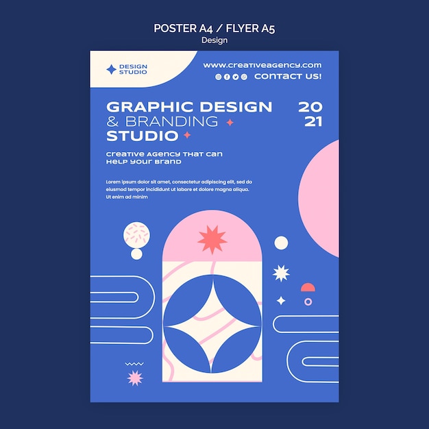 PSD gratuit modèle d'affiche de conception graphique