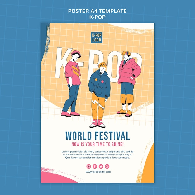 PSD gratuit modèle d'affiche du festival mondial