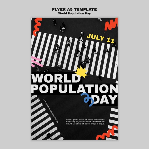 Modèle d'affiche de la journée mondiale de la population