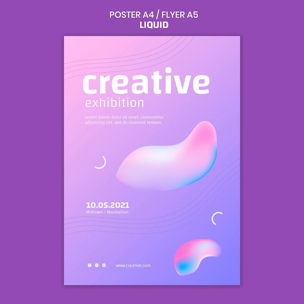 PSD gratuit modèle d'affiche liquide