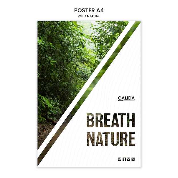 PSD gratuit modèle d'affiche nature sauvage avec photo