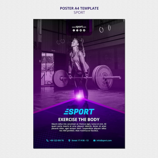 PSD gratuit modèle d'affiche pour les activités sportives