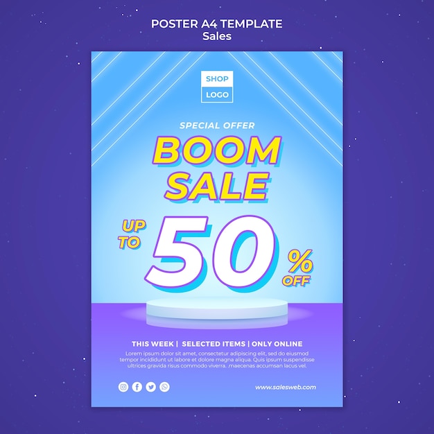 PSD gratuit modèle d'affiche pour super vente