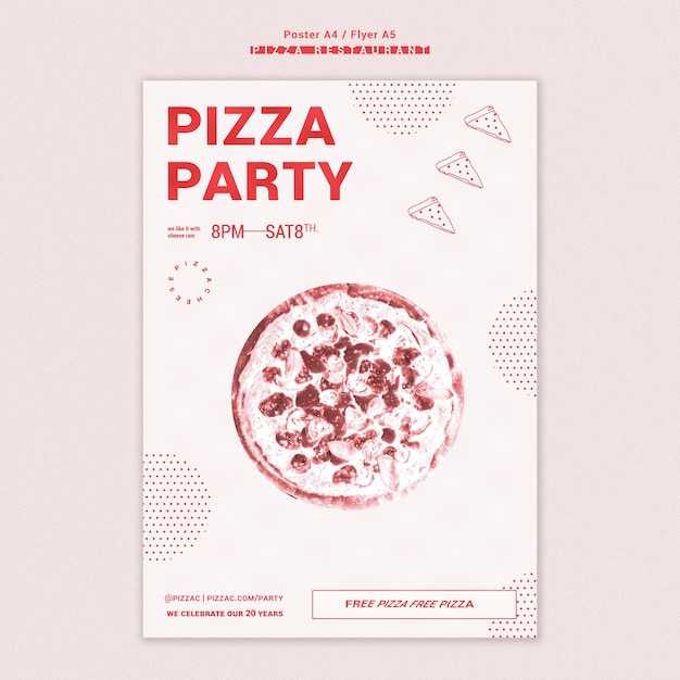 PSD gratuit modèle d'affiche de restaurant de pizza